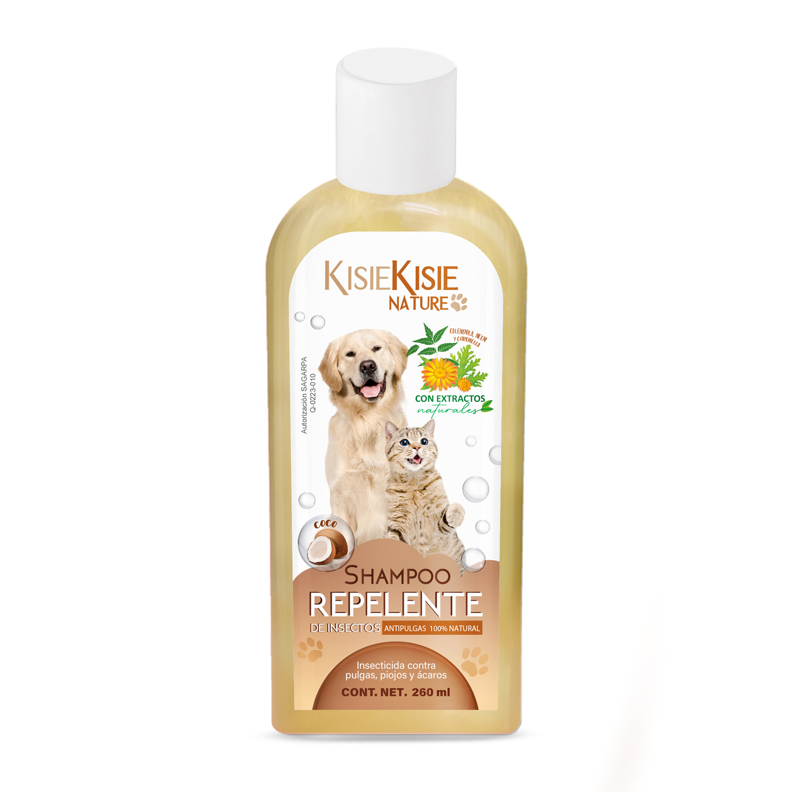 Shampoo Repelente y anti pulgas natural Coco 250 ml
